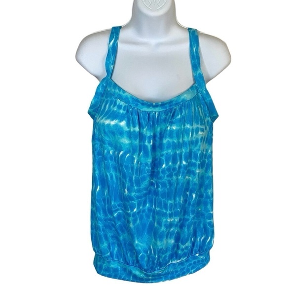 Lands' End Blouson Tummy Hiding Tankini Top Swimsuit 6D - Picture 3 of 12
